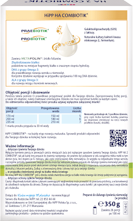 Preparat do dalszego żywienia niemowląt 2 HA Combiotik HiPP