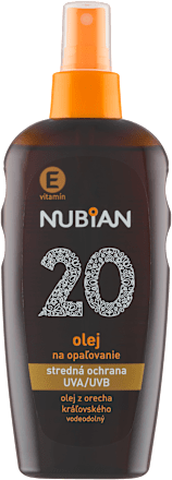 Olej na opaľovanie v spreji SPF 20 NUBIAN