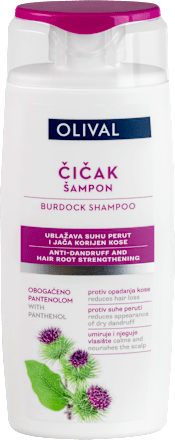 Šampon za ublažavanje suhe peruti i jačanje korijena kose-čičak OLIVAL