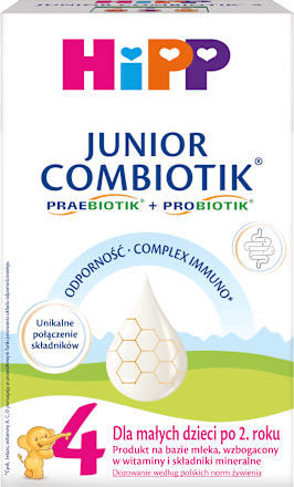 Produkt na bazie mleka 4 Junior Combiotyk, po 2. roku HiPP