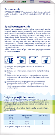 Produkt na bazie mleka 4 Junior Combiotyk, po 2. roku HiPP