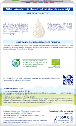Mleko początkowe 1 Bio Combiotik  HiPP