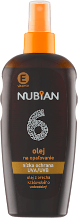 Olej na opaľovanie v spreji SPF 6  NUBIAN