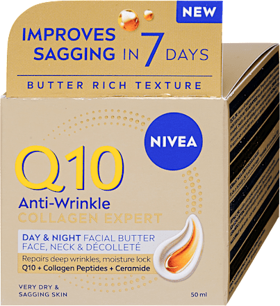 Nappali és éjszakai tápláló arcvaj Q10 Collagen Expert NIVEA