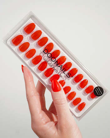 Künstliche Nägel, Soft Gel Press Ons Fire Short Round Doonails