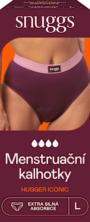 menstruační kalhotky Hugger Iconic Burgundy, velikost L snuggs