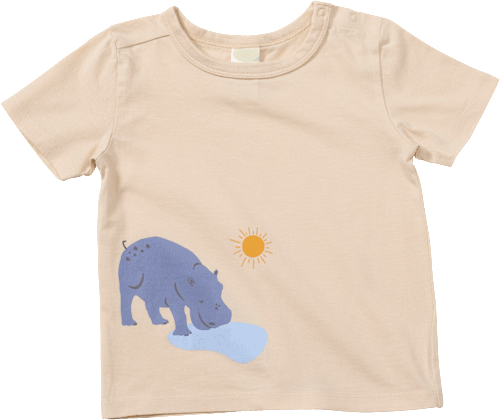 T-Shirt mit Nilpferd-Muster, beige, Gr. 80 ALANA