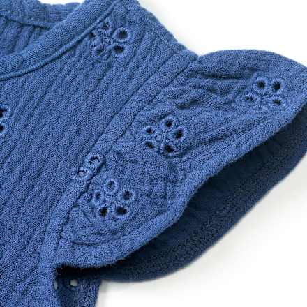 Overall aus Musselin mit Lochstickerei, blau, Gr. 128 ALANA