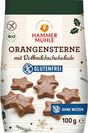 Orangensterne, Vollmilchschokolade Hammermühle