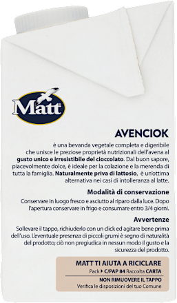 Bevanda di avena con cioccolato AVENCIOCK Matt
