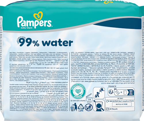 vlhčené ubrousky 99 % vody 3x60 ks Pampers