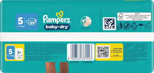 Windeln Gr. 5 (11-16 kg) Pampers baby-dry