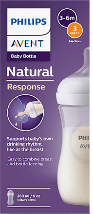 Natural Response plastična flašica za bebe, 3-6 meseci, zapremina: 260ml PHILIPS AVENT