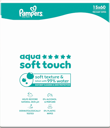 vlhčené ubrousky Aqua Soft Touch 15x60 ks Pampers