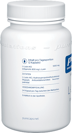 pure encapsulation L-LYSIN Aminosäure  Kapseln 90 St pure encapsulations