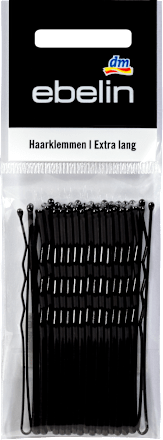 Gewellte Haarklemmen Extra lang schwarz ebelin