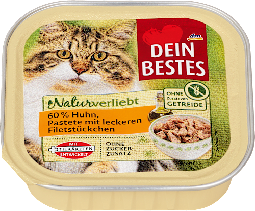 Pašteta sa ukusnim komadima pilećeg filea, 60% mesa DEIN BESTES