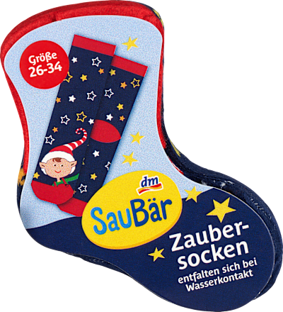 Zaubersocken Wichtel blau SauBär