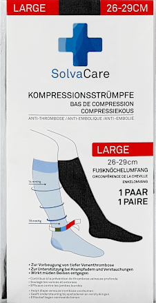 Kompressionsstrümpfe Schwarz Gr. L (1 Paar) SolvaCare