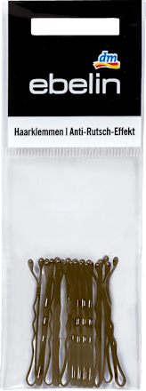 Gewellte Haarklemmen braun Anti-Rutsch-Effekt ebelin
