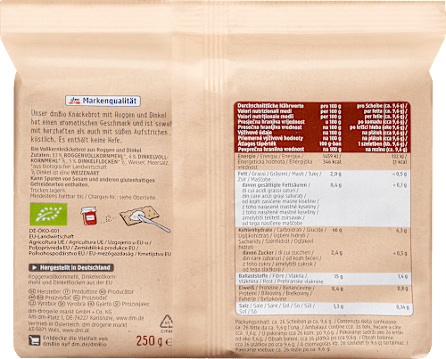 Knäckebrot Roggen & Dinkel (26 Stück) dmBio