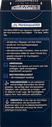 Gesichtscreme Hyaluron Hydro Gel Balea MEN