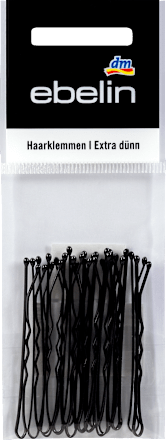 Gewellte Haarklemmen Extra dünn schwarz ebelin