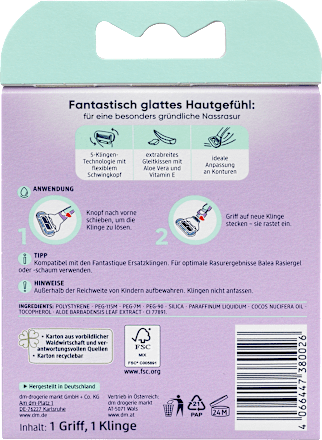 Rasierer Fantastique Pocket 5 Klingen Balea