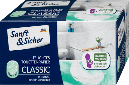Feuchtes Toilettenpapier Classic Sensitive Sanft&Sicher