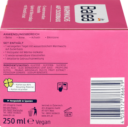 Warmwachs auf Zuckerbasis Balea