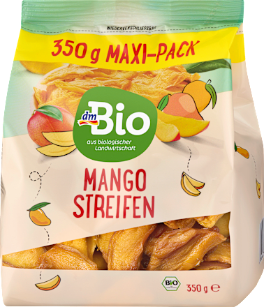 Trockenfrüchte Mango Streifen Maxi-Pack dmBio