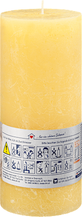 Rustik Stumpenkerze 160/68 mm - gelb Profissimo