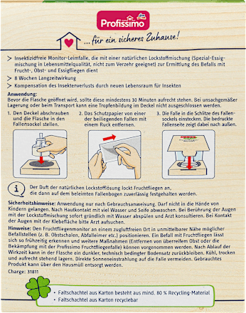 Fruchtfliegenfalle Monitor Profissimo