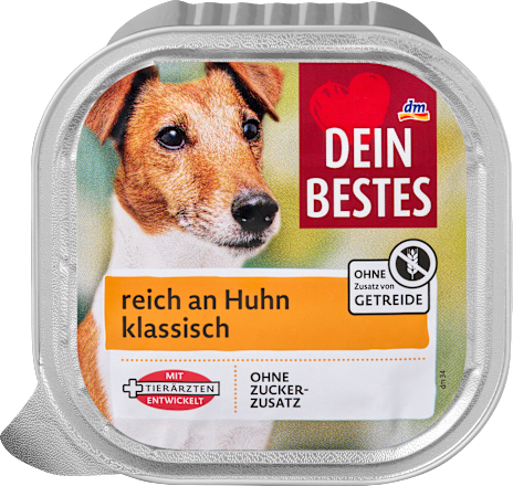 Nassfutter Hund reich an Huhn klassisch Dein Bestes