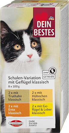 Nassfutter Katze Schalen-Variation mit Geflügel klassisch Dein Bestes