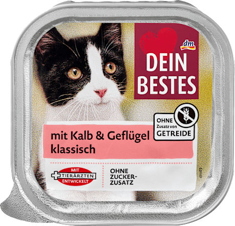 Nassfutter Katze mit Kalb & Geflügel klassisch Dein Bestes