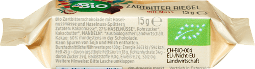 Schokoriegel Zartbitter mit Nuss dmBio