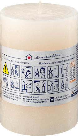 Stumpenkerze elfenbein 100/68 mm Profissimo