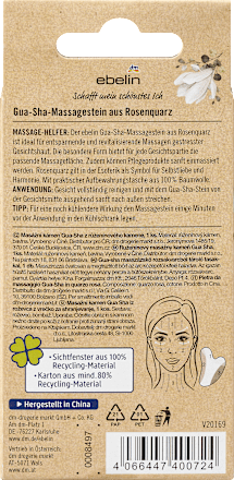 Gua Sha Stein Y aus Rosenquarz ebelin