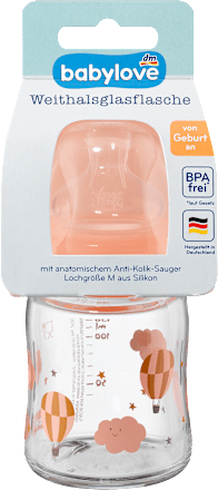Weithalsflasche aus Glas 120 ml sortiert babylove