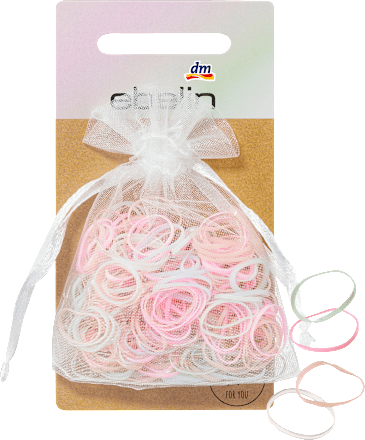 Mini-Haargummis in Organza-Säckchen mehrfarbig ebelin