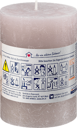 Kerze rustik 100/68 helles taupe Profissimo