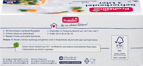 Gefrierbeutel 3 l mit Verschlüssen Profissimo