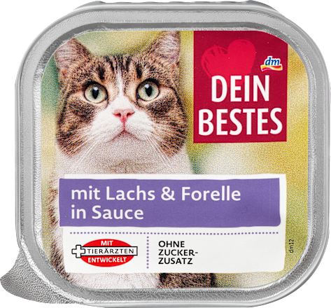 Nassfutter Katze mit Lachs & Forelle in Sauce Dein Bestes