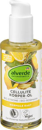 tělový olej proti celulitidě bio citron a bio rozmarýn alverde NATURKOSMETIK