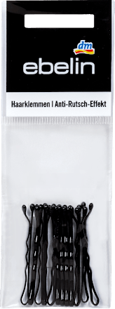 Gewellte Haarklemmen schwarz Anti-Rutsch-Effekt ebelin