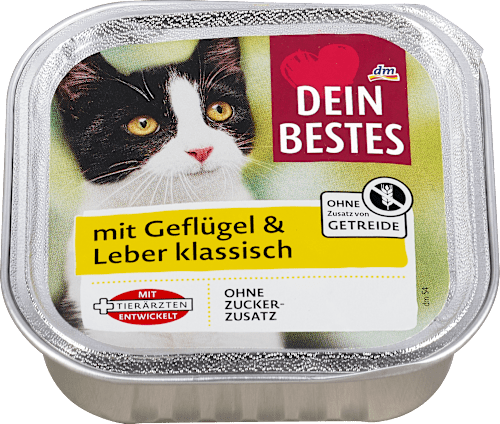Nassfutter Katze mit Geflügel & Leber klassisch Dein Bestes
