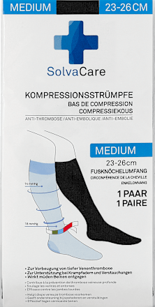 Kompressionsstrümpfe Schwarz Gr. M (1 Paar) SolvaCare