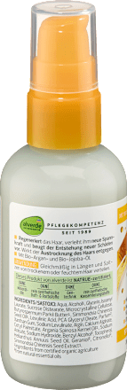 Ápoló hajszérum Nutri-Care, bio argán- és bio jojobaolajjal, igénybevett hajra alverde NATURKOSMETIK