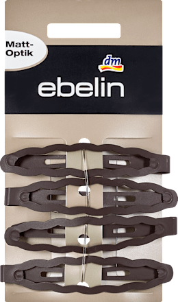 Gewellte Haarspangen braun Matt-Optik ebelin